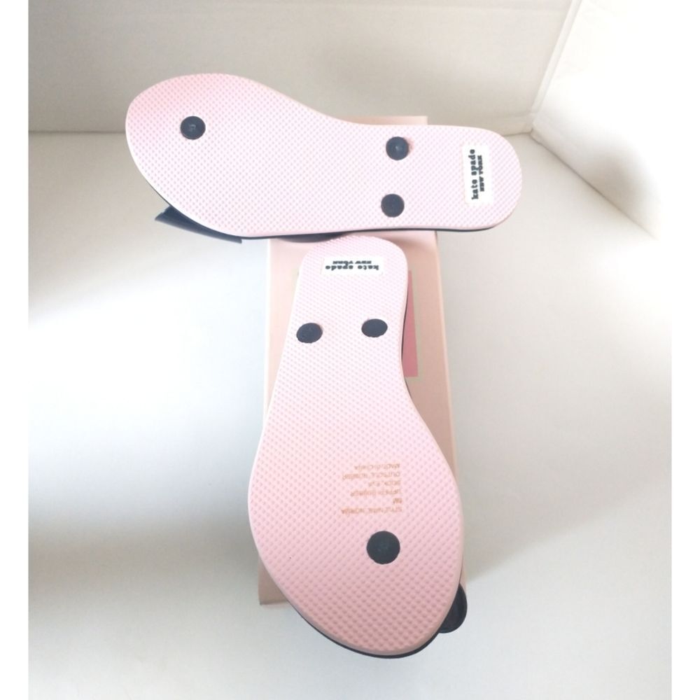New! KATE SPADE Women's Norma Bow Flip-Flop Sandals Shoes Blue White Size 6 - Picture 10 of 11